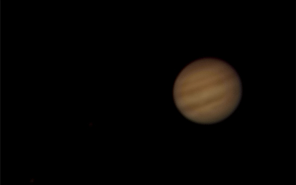 Jupiter. Processed video. Slightly over naked-eye detail.